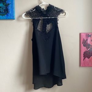 Gothic lace mock neck top